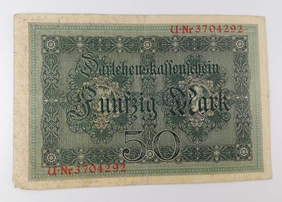 Stary Banknot kolekcjonerski Niemcy 50 marek 1914 - obrazek 2