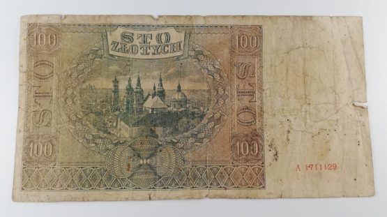 Stary Banknot kolekcjonerski Polska 100 zł 1941 - obrazek 2