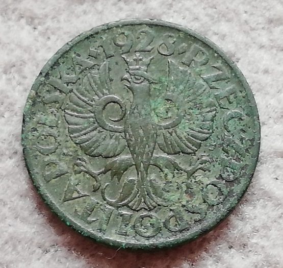 Stara moneta kolekcjonerska 2 grosze 1928 Polska - obrazek 2