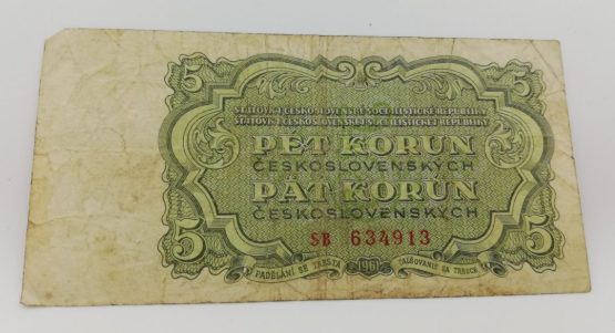 Stary Banknot kolekcjonerski Czechosłowacja 5 koron korun 1961