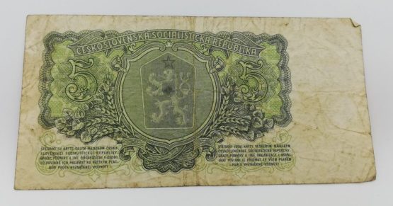 Stary Banknot kolekcjonerski Czechosłowacja 5 koron korun 1961 - obrazek 2