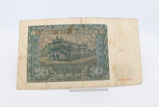 Stary Banknot kolekcjonerski Polska 50 zł 1941 - obrazek 3