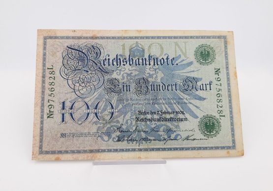 Stary Banknot kolekcjonerski Niemcy 100 marek 1908 - obrazek 2
