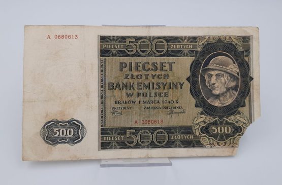 Stary Banknot kolekcjonerski Polska 500 zł 1940 - obrazek 2