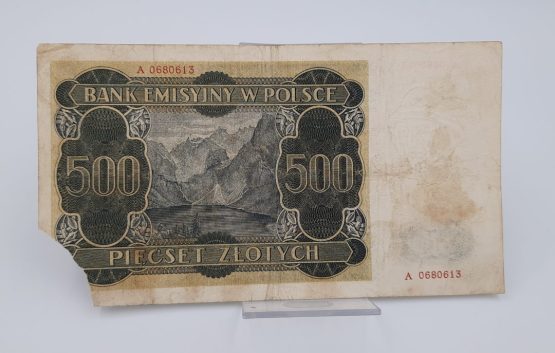 Stary Banknot kolekcjonerski Polska 500 zł 1940 - obrazek 3