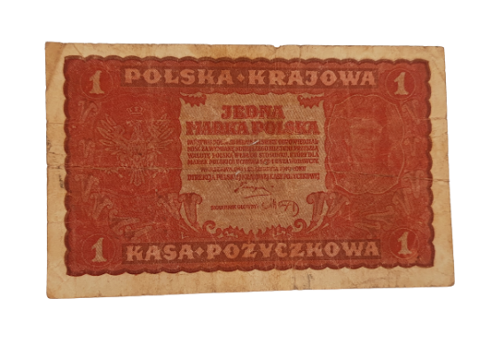 Stary Banknot kolekcjonerski 1 marka Polska 1919