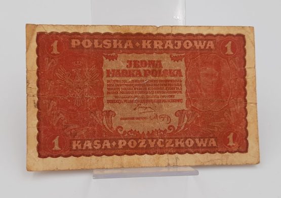 Stary Banknot kolekcjonerski 1 marka Polska 1919 - obrazek 2