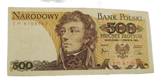 Stary Banknot kolekcjonerski Polska 500 zł 1982