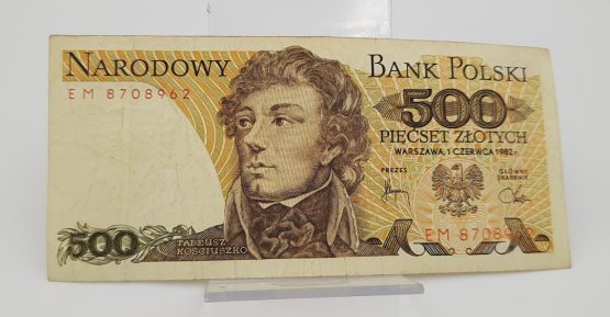 Stary Banknot kolekcjonerski Polska 500 zł 1982 - obrazek 2