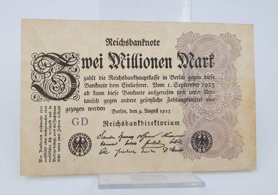 Stary Banknot Niemcy 2 miliony marek 1923 - obrazek 2