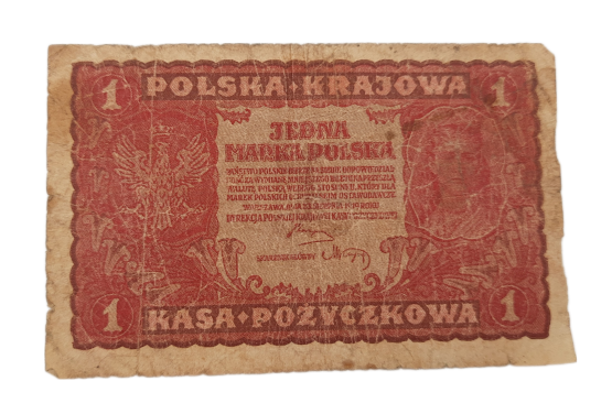 Stary Banknot kolekcjonerski 1 marka Polska 1919