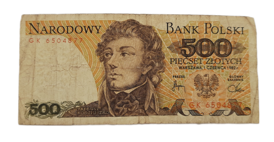 Stary Banknot kolekcjonerski Polska 500 zł 1982