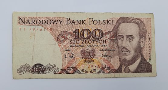 Stary Banknot kolekcjonerski Polska 100 zł 1988 - obrazek 2