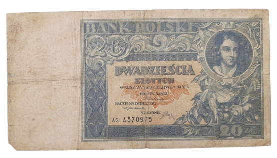 Stary Banknot kolekcjonerski Polska 20 zł 1931