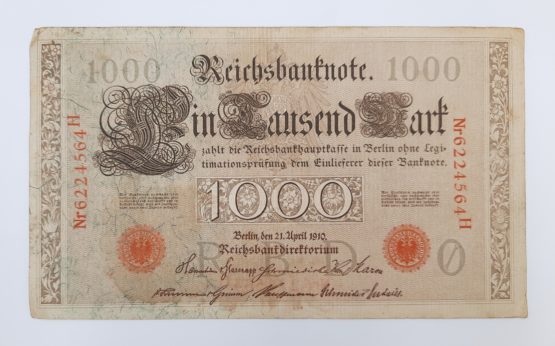 Stary Banknot Niemcy 1000 marek 1910 - obrazek 2