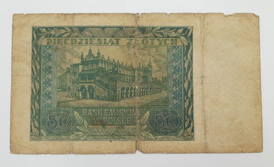 Stary Banknot kolekcjonerski Polska 50 zł 1940 - obrazek 3