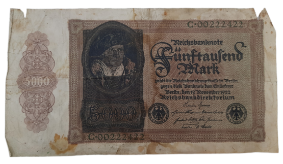 Stary Banknot kolekcjonerski Niemcy 5000 marek 1922