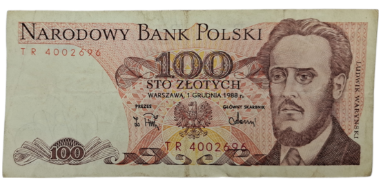 Stary Banknot kolekcjonerski Polska 100 zł 1988