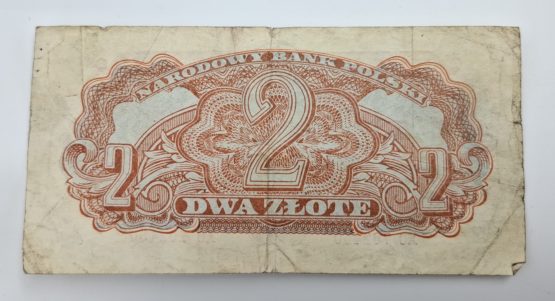 Stary Banknot kolekcjonerski Polska 2 zł 1944 - obrazek 2