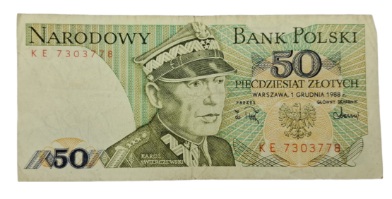 Stary Banknot kolekcjonerski Polska 50 zł 1988