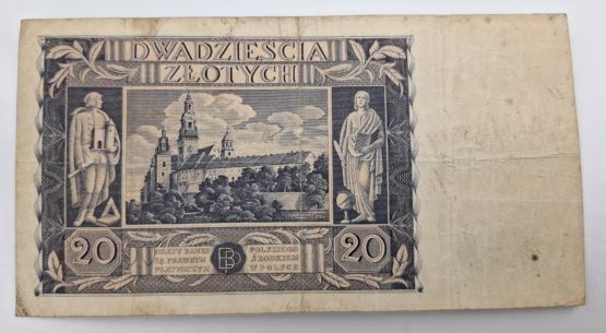 Stary Banknot kolekcjonerski Polska 20 zł 1936 - obrazek 3