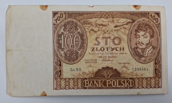 Stary Banknot kolekcjonerski Polska 100 zł 1934 - obrazek 2