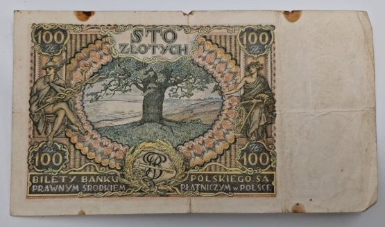Stary Banknot kolekcjonerski Polska 100 zł 1934 - obrazek 3