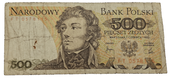 Stary Banknot kolekcjonerski Polska 500 zł 1982