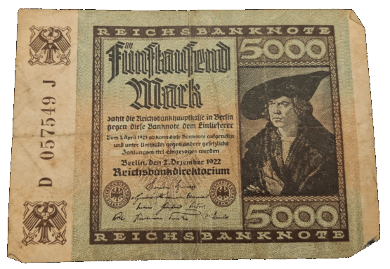 Stary Banknot kolekcjonerski Niemcy 5000 marek 1922