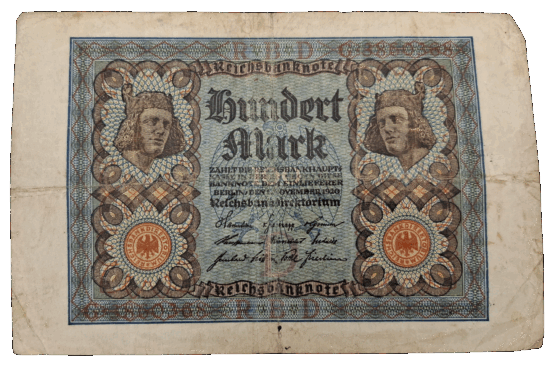 Stary Banknot Niemcy 100 marek 1920