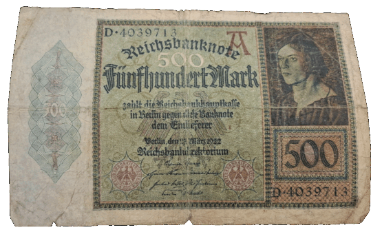 Stary Banknot kolekcjonerski Niemcy 500 marek 1922