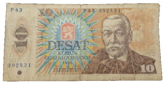 Stary Banknot kolekcjonerski Czechosłowacja 10 koron 1986