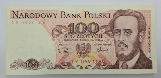 Stary Banknot kolekcjonerski Polska 100 zł 1988 - obrazek 2