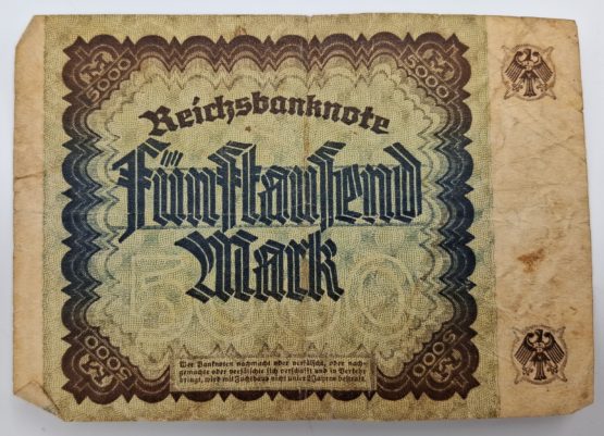Stary Banknot kolekcjonerski Niemcy 5000 marek 1922 - obrazek 3