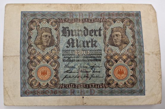 Stary Banknot Niemcy 100 marek 1920 - obrazek 2