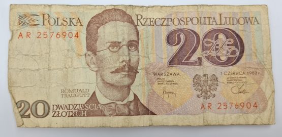 Stary Banknot kolekcjonerski Polska 20 zł 1982 - obrazek 2