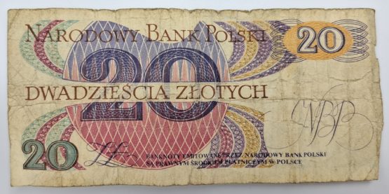 Stary Banknot kolekcjonerski Polska 20 zł 1982 - obrazek 3