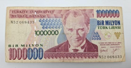 Stary Banknot Turcja 1 milion lira lirów 1970 - obrazek 2